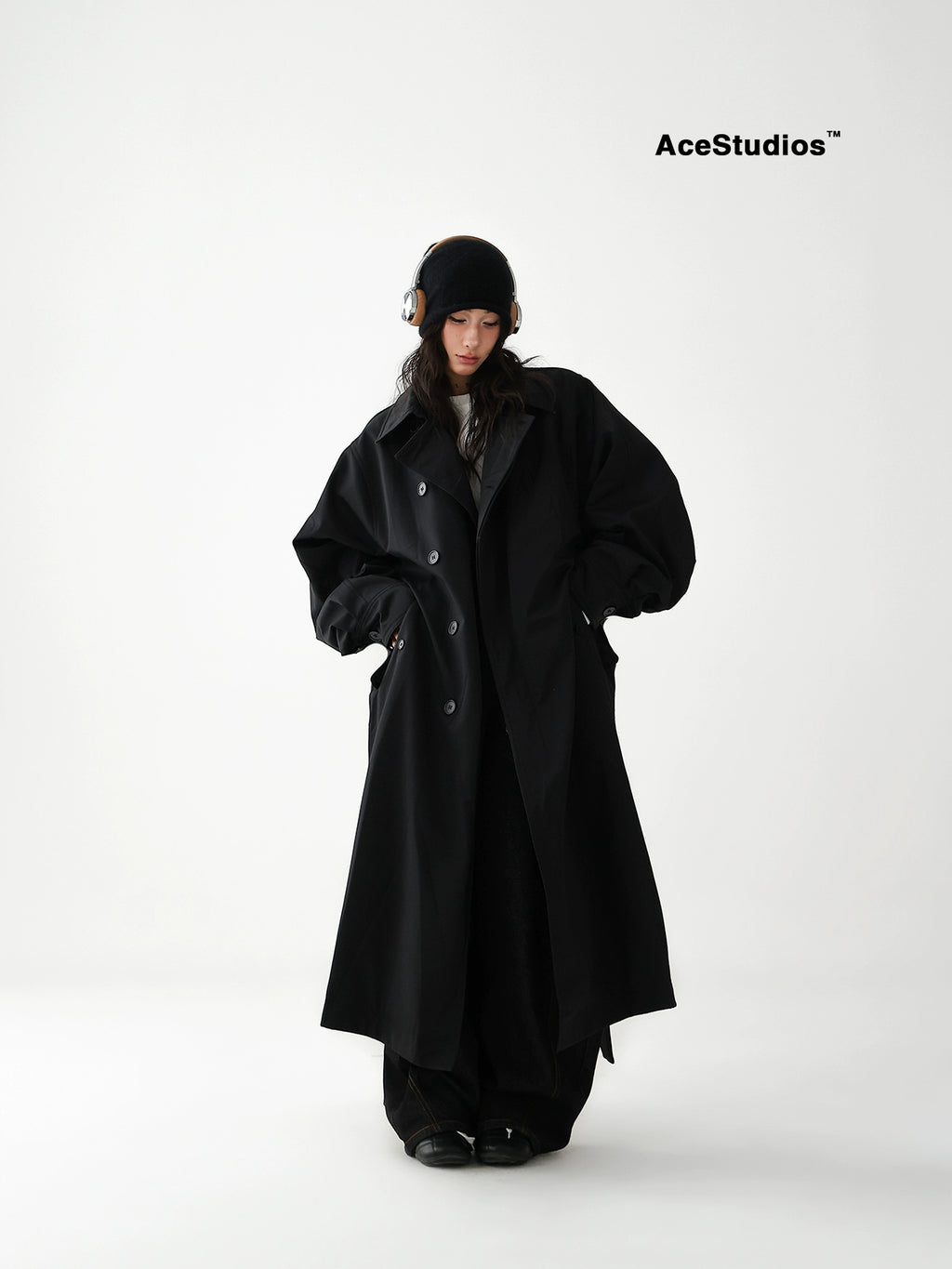 AceStudios Британийн сул загварын урт пальто