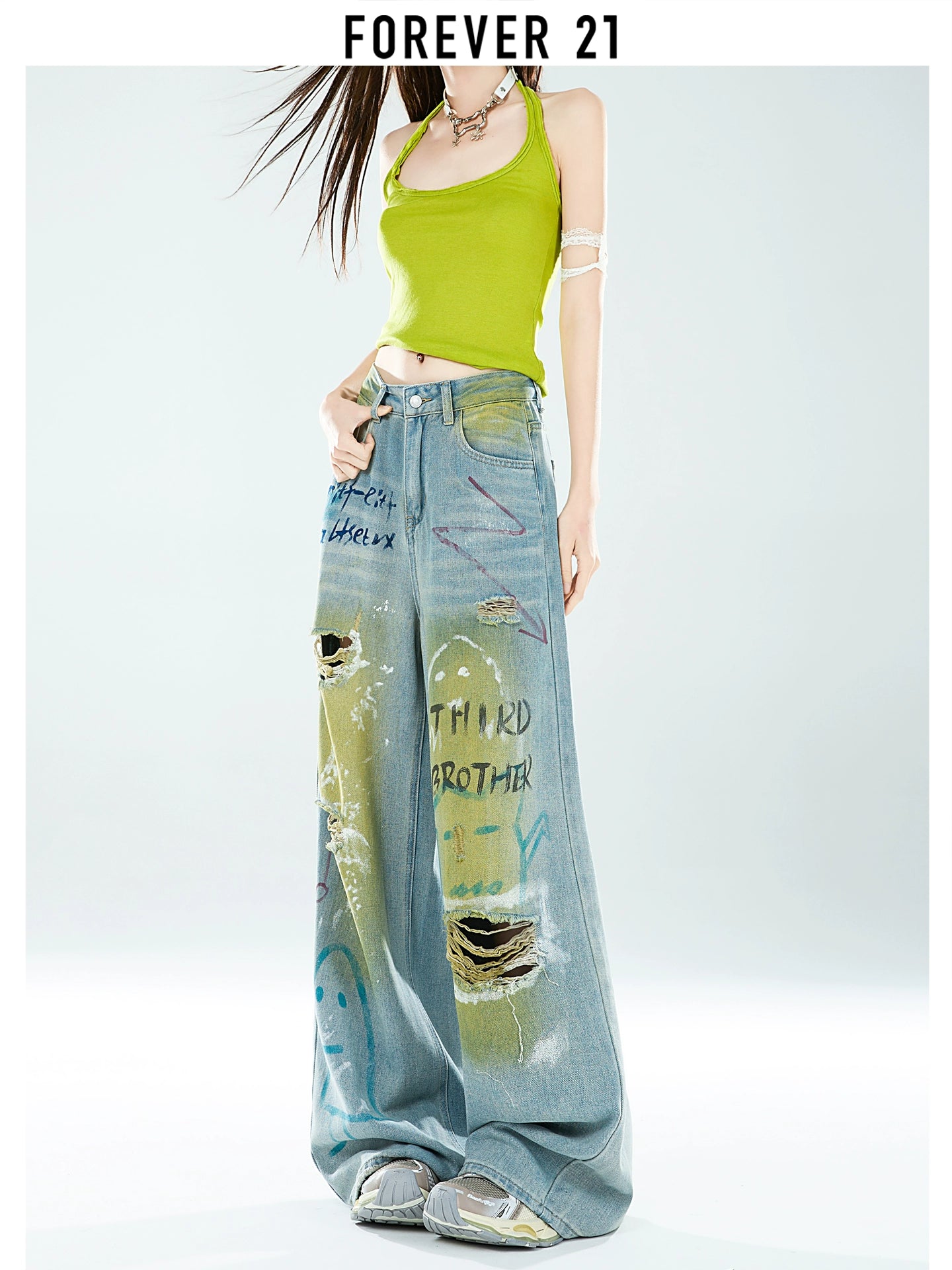 Forever 21 загварлаг өргөн жинс