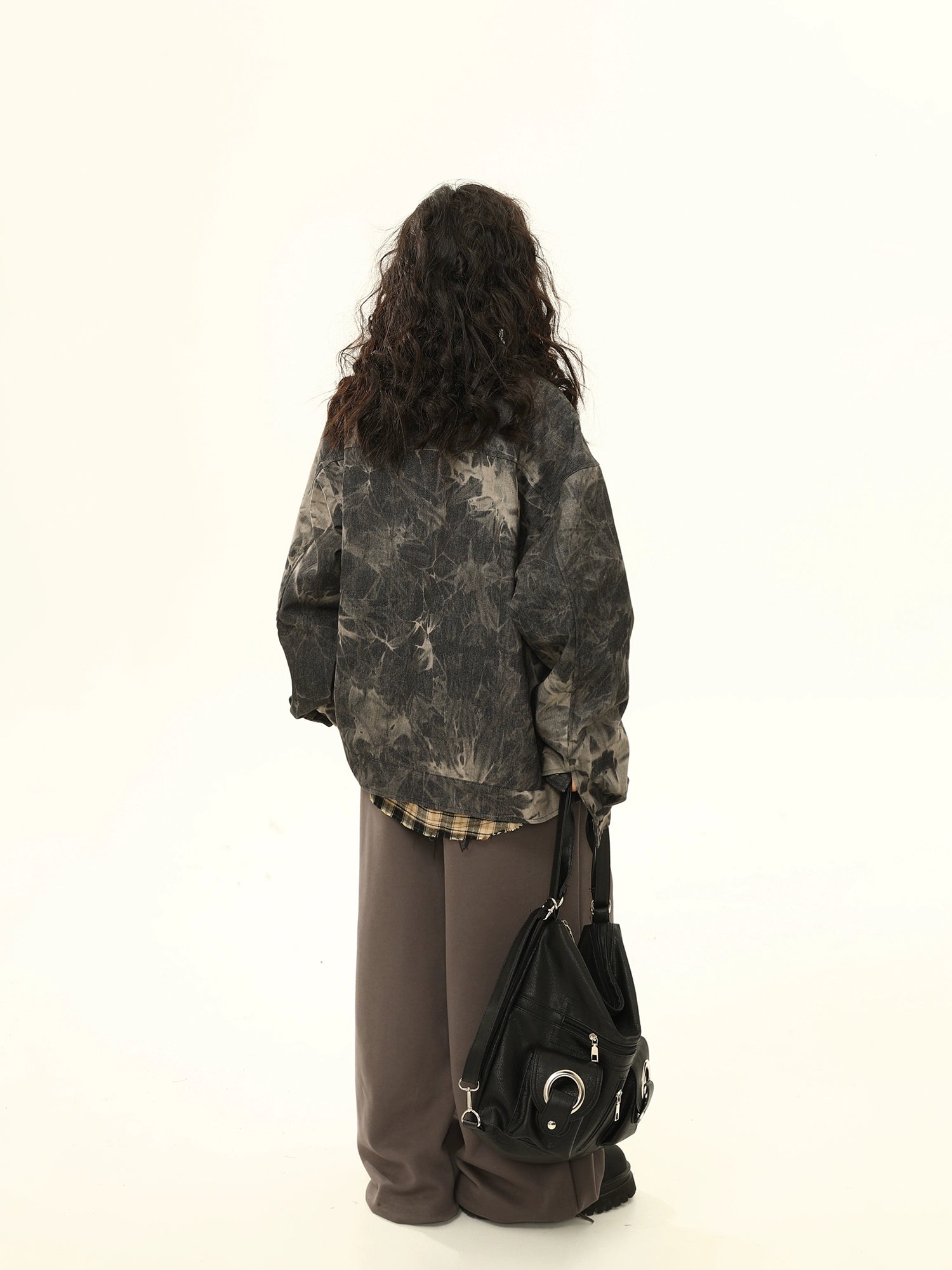 ild Azi Шинэ хавар намрын tie-dye деним хүрэм