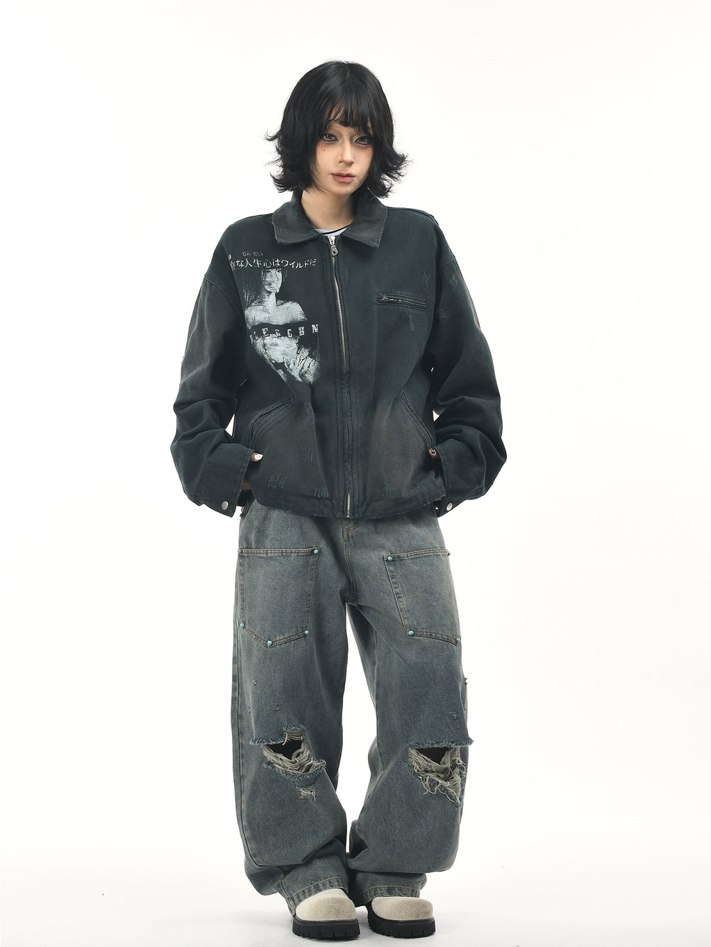 Ретро хэвлэмэл загварлаг хүрэм