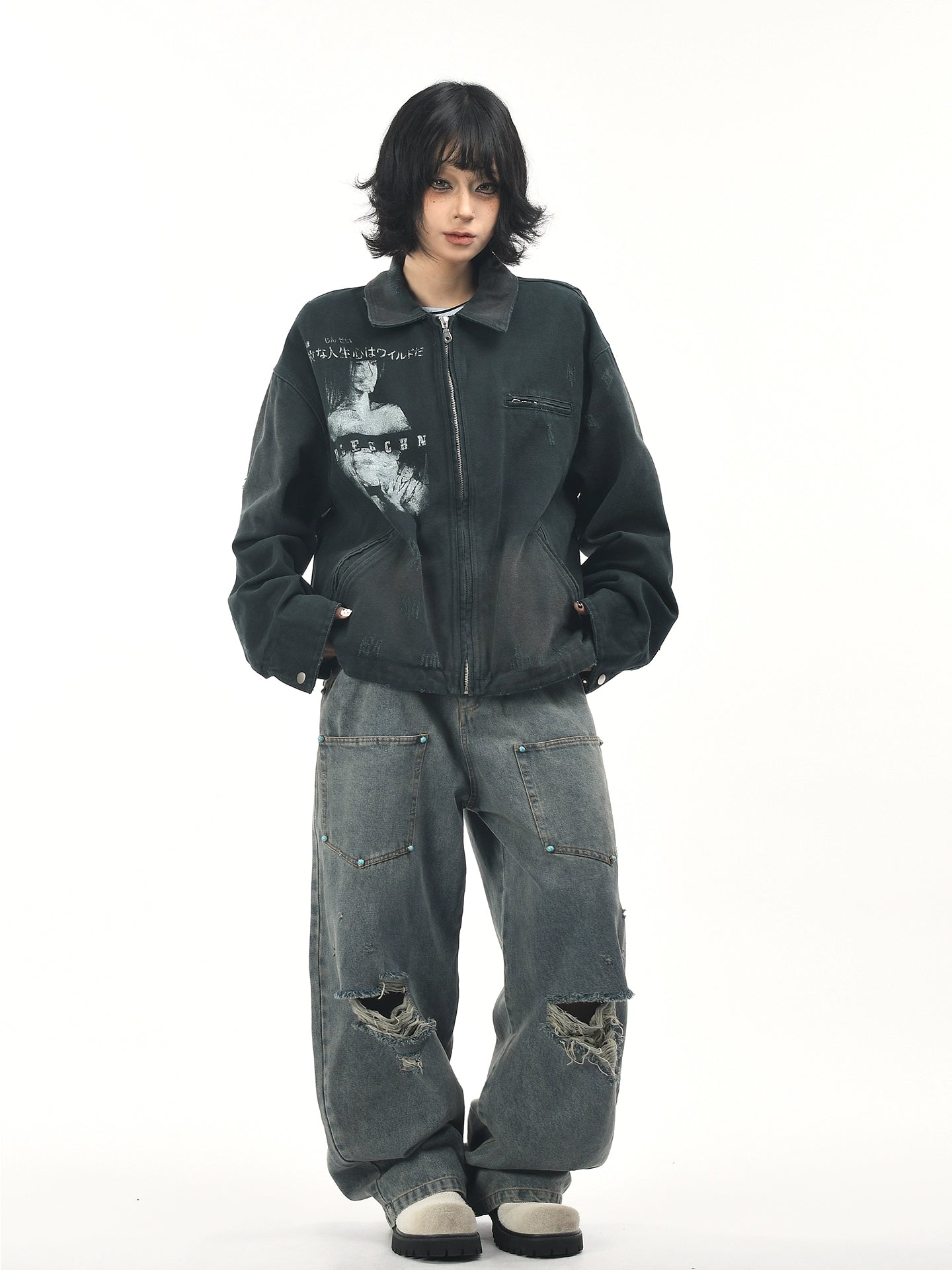 Ретро хэвлэмэл загварлаг хүрэм