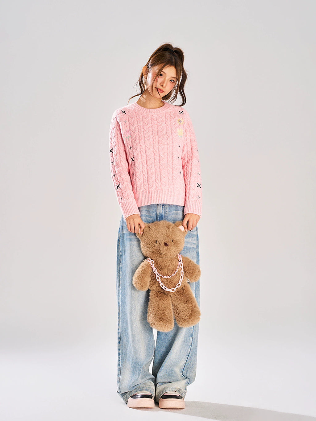 NSTNEW START Цэцгэн Розов Свитер