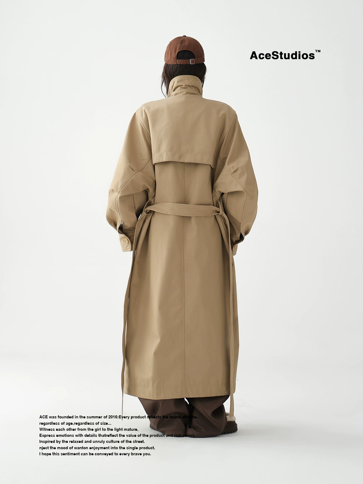 AceStudios Британийн сул загварын урт пальто