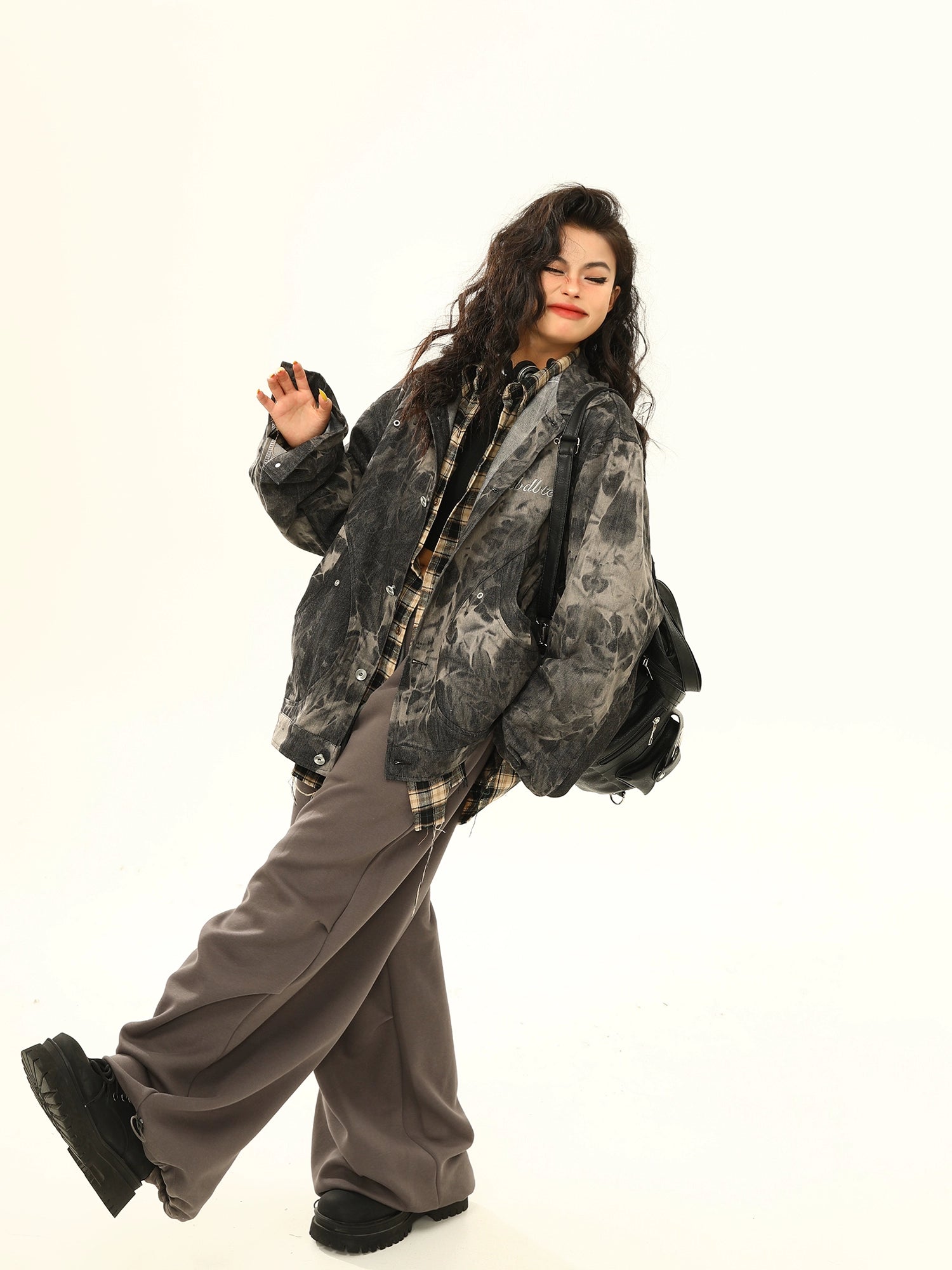 ild Azi Шинэ хавар намрын tie-dye деним хүрэм