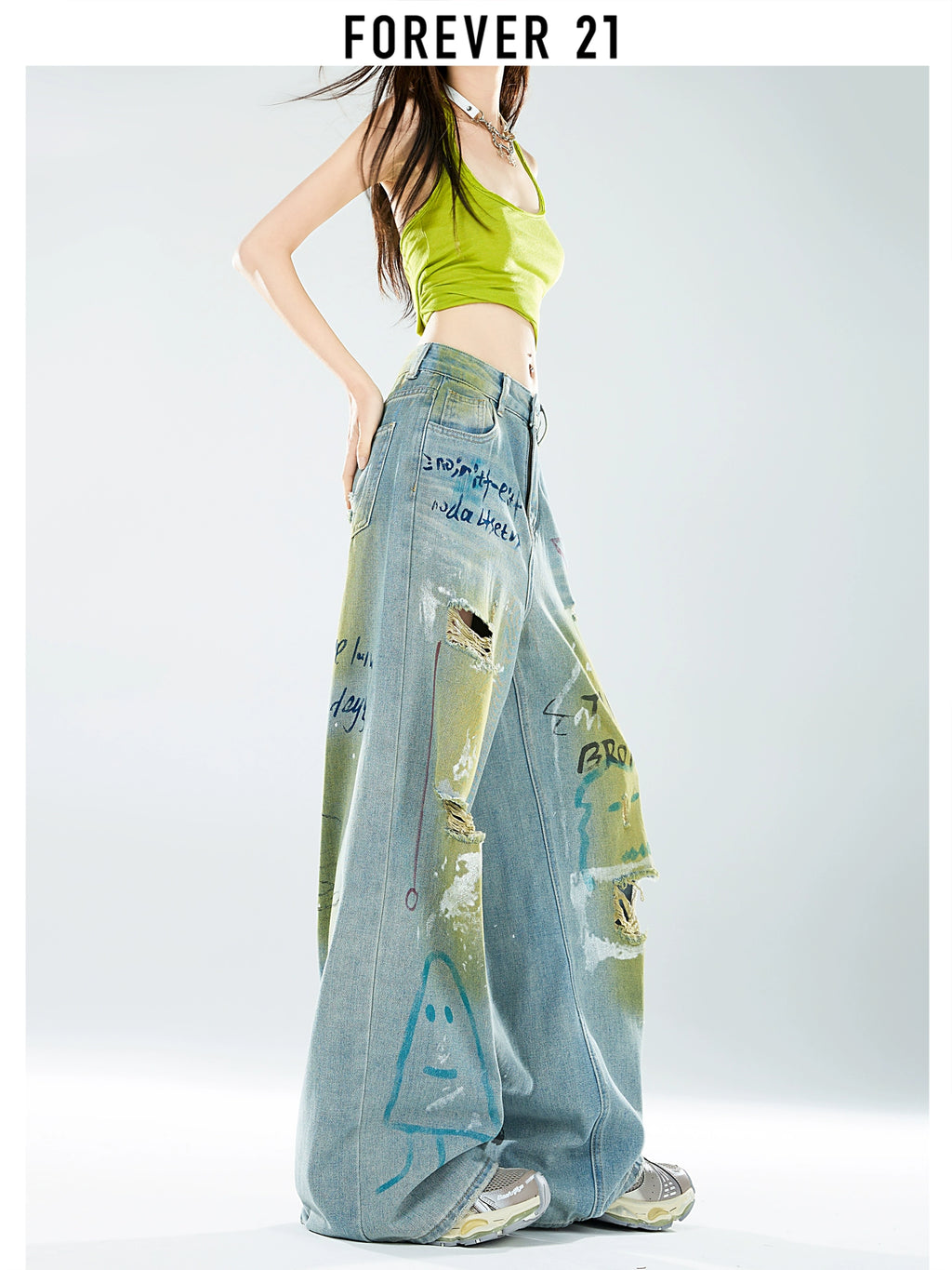 Forever 21 загварлаг өргөн жинс