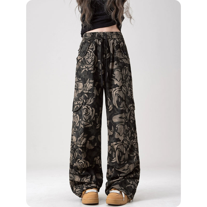 Nurtureone Саарал camouflage tie-dye өргөн өмд