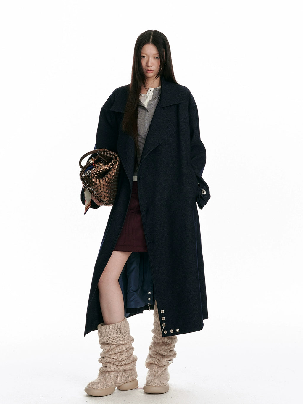 JIKOO "Fleet Captain" Давхар товчтой урт пальто