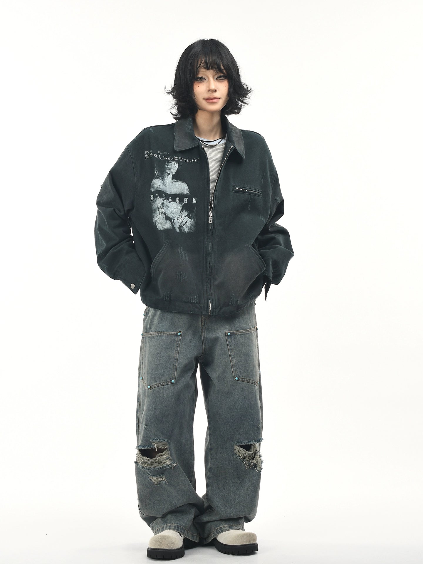 Ретро хэвлэмэл загварлаг хүрэм