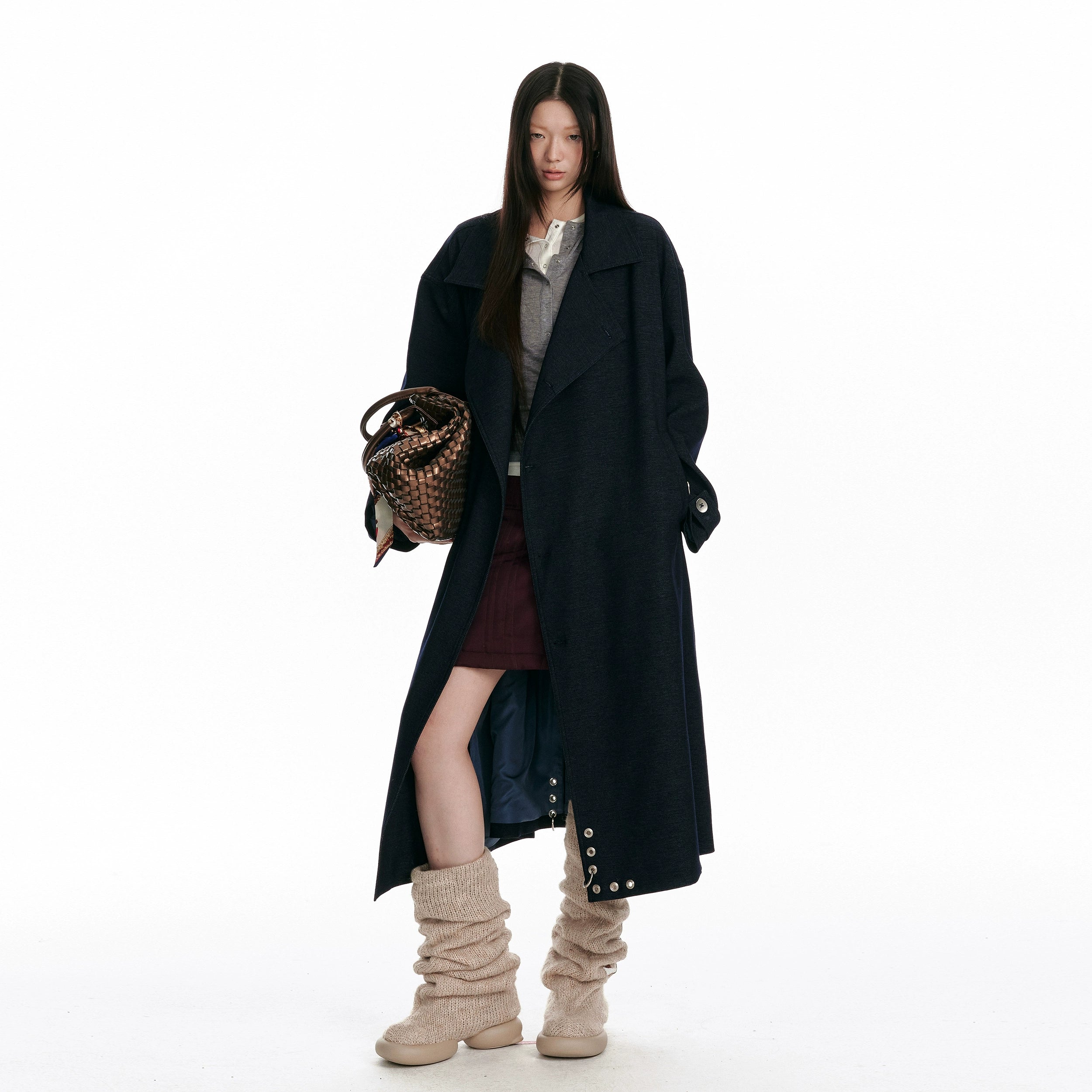 JIKOO "Fleet Captain" Давхар товчтой урт пальто