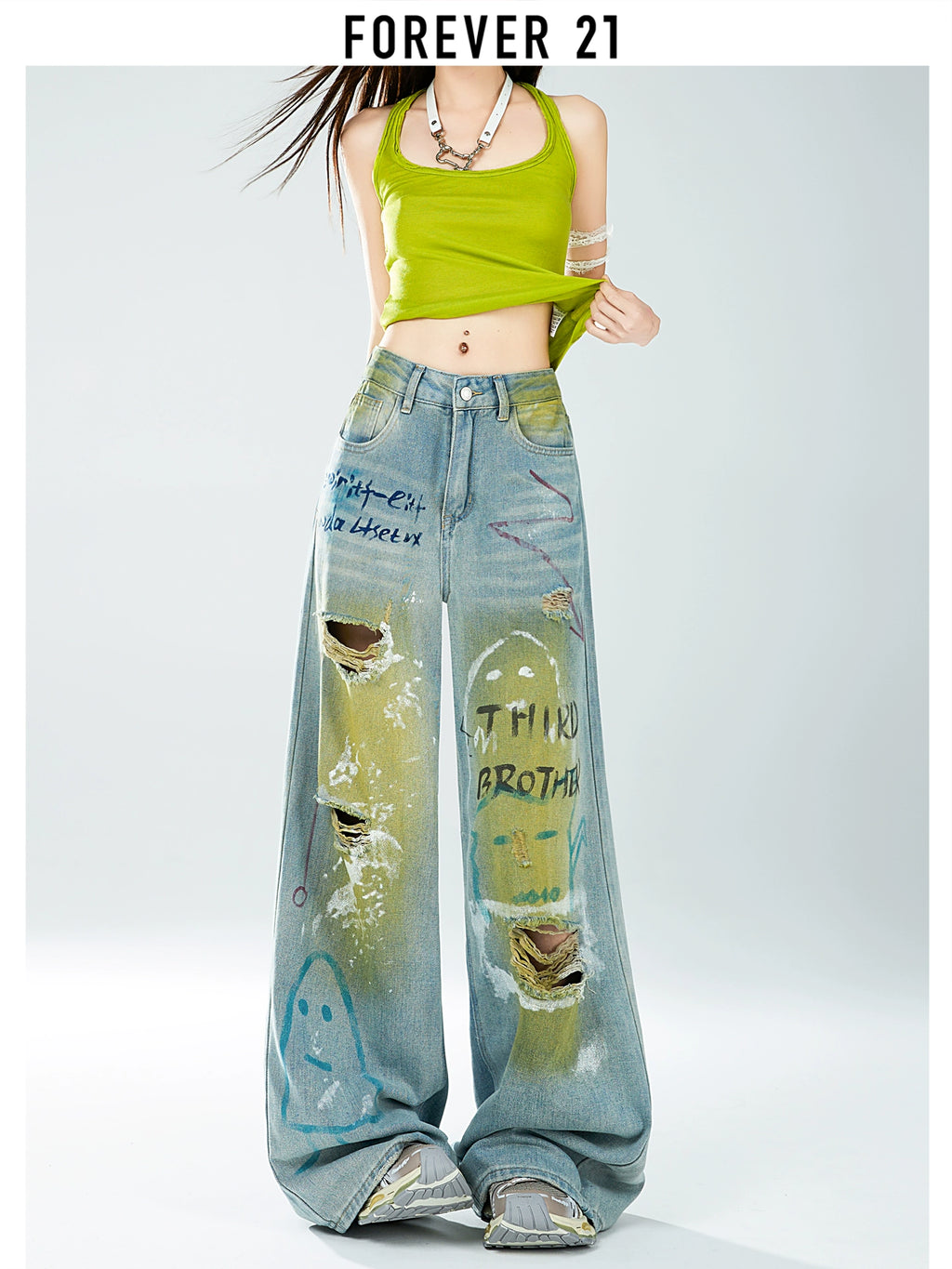 Forever 21 загварлаг өргөн жинс