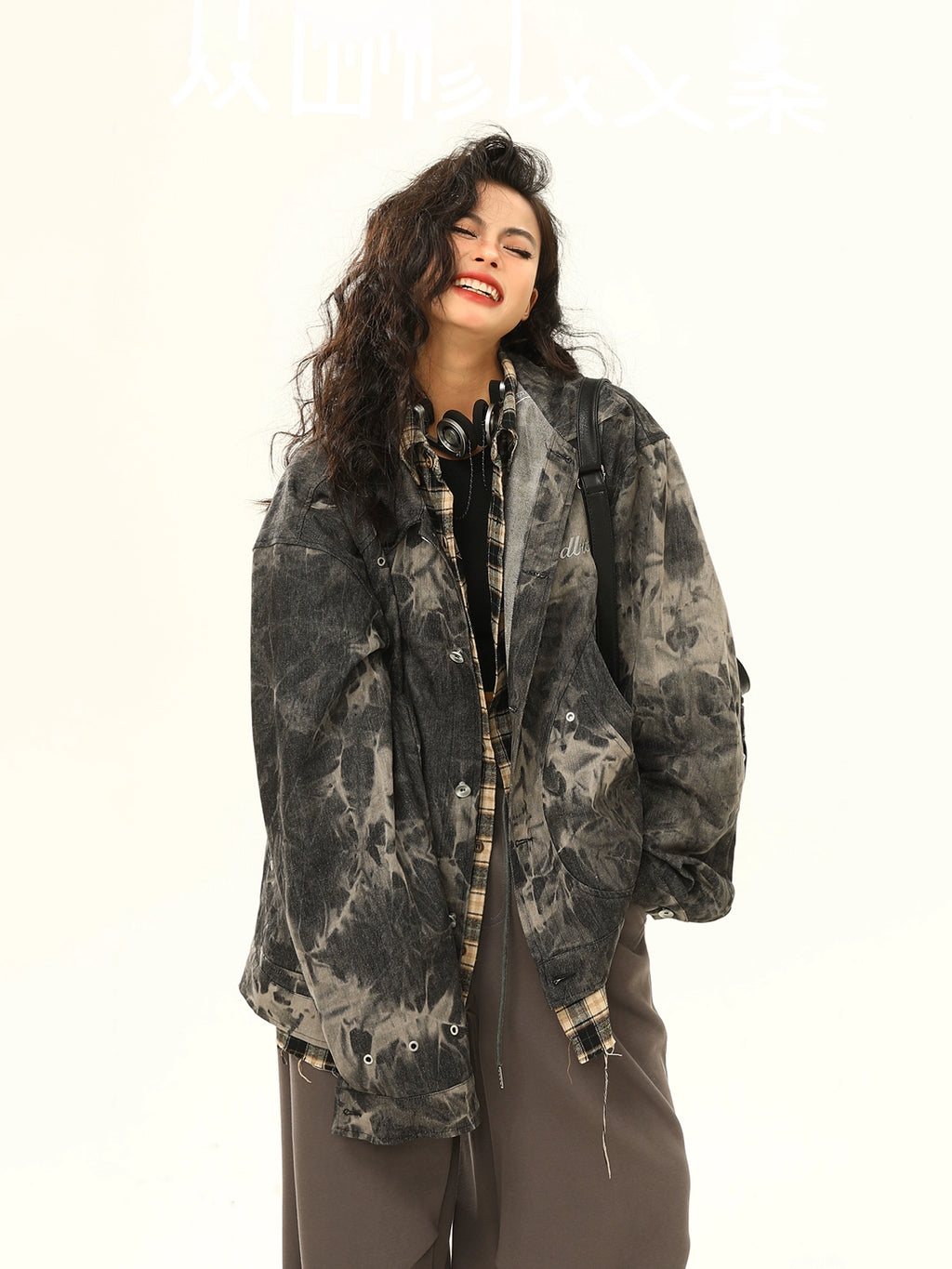 ild Azi Шинэ хавар намрын tie-dye деним хүрэм